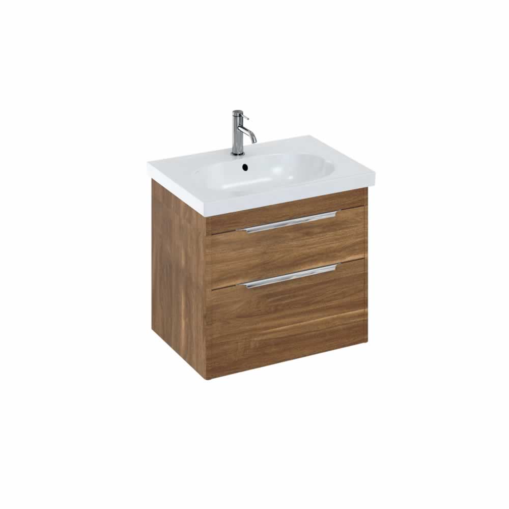 Shoreditch 65cm double drawer Caramel  with Origin Round Basin